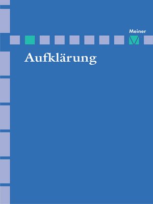 cover image of Aufklärung, Band 18